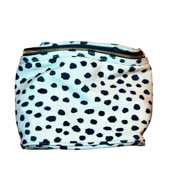 Kate Spade Black Abstract Polka Dot Black Cream Full Lined Zip Close Makeup Case - Picture 7 of 7